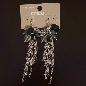 Silver, black and gray statement earrings